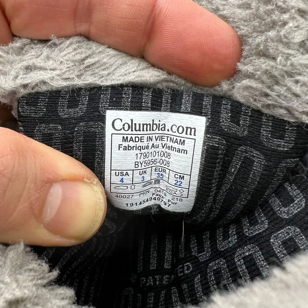 Columbia‎ Youth 4 Boots Bugaboot II 200 Gram Faux Fur Winter Gray Pink BY5956